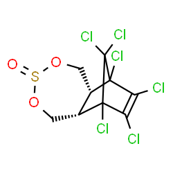 ChemSpider 2D Image | (2R,8S)-1,9,10,11,12,12-Hexachloro-4,6-dioxa-5-thiatricyclo[7.2.1.0~2,8~]dodec-10-ene 5-oxide | C9H6Cl6O3S