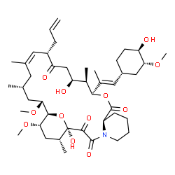 ChemSpider 2D Image | (1R,9R,12S,13R,14S,17S,18Z,21R,23R,24R,25S,27R)-17-Allyl-1,14-dihydroxy-12-{(1E)-1-[(1R,3R,4R)-4-hydroxy-3-methoxycyclohexyl]-1-propen-2-yl}-23,25-dimethoxy-13,19,21,27-tetramethyl-11,28-dioxa-4-azatr
icyclo[22.3.1.0~4,9~]octacos-18-ene-2,3,10,16-tetrone | C44H69NO12