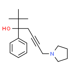 ChemSpider 2D Image | 2,2-Dimethyl-3-phenyl-7-(1-pyrrolidinyl)-5-heptyn-3-ol | C19H27NO