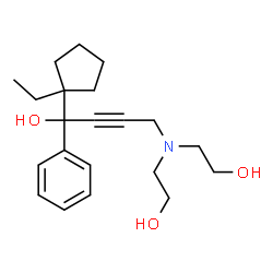 ChemSpider 2D Image | 4-[Bis(2-hydroxyethyl)amino]-1-(1-ethylcyclopentyl)-1-phenyl-2-butyn-1-ol | C21H31NO3