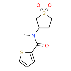 ChemSpider 2D Image | N-(1,1-Dioxidotetrahydro-3-thiophenyl)-N-methyl-2-thiophenecarboxamide | C10H13NO3S2