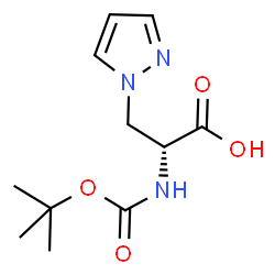ChemSpider 2D Image | N-{[(2-Methyl-2-propanyl)oxy]carbonyl}-3-(1H-pyrazol-1-yl)-D-alanine | C11H17N3O4