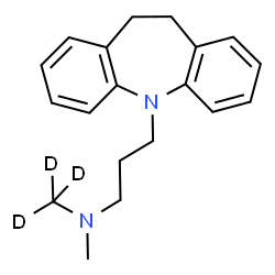 ChemSpider 2D Image | 3-(10,11-Dihydro-5H-dibenzo[b,f]azepin-5-yl)-N-methyl-N-(~2~H_3_)methyl-1-propanamine | C19H21D3N2