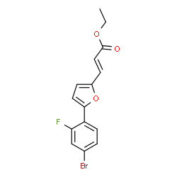 ChemSpider 2D Image | Ethyl (2E)-3-[5-(4-bromo-2-fluorophenyl)-2-furyl]acrylate | C15H12BrFO3
