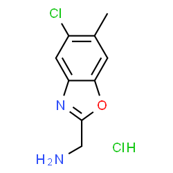 ChemSpider 2D Image | 1-(5-Chloro-6-methyl-1,3-benzoxazol-2-yl)methanamine hydrochloride | C9H10Cl2N2O