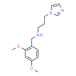 ChemSpider 2D Image | N-(2,4-Dimethoxybenzyl)-3-(1H-imidazol-1-yl)-1-propanamine | C15H21N3O2