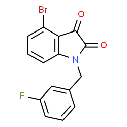 ChemSpider 2D Image | 4-Bromo-1-(3-fluorobenzyl)-1H-indole-2,3-dione | C15H9BrFNO2