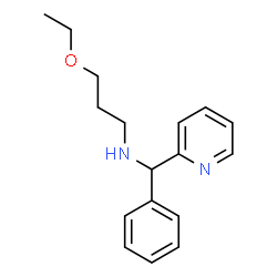 ChemSpider 2D Image | (3-ETHOXYPROPYL)[PHENYL(PYRIDIN-2-YL)METHYL]AMINE | C17H22N2O