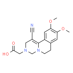 ChemSpider 2D Image | (1-Cyano-9,10-dimethoxy-6,7-dihydro-2H-pyrimido[6,1-a]isoquinolin-3(4H)-yl)acetic acid | C17H19N3O4