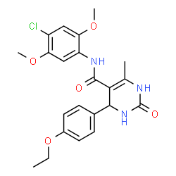 ChemSpider 2D Image | N-(4-Chloro-2,5-dimethoxyphenyl)-4-(4-ethoxyphenyl)-6-methyl-2-oxo-1,2,3,4-tetrahydro-5-pyrimidinecarboxamide | C22H24ClN3O5