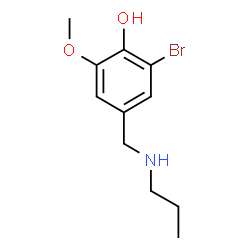 ChemSpider 2D Image | 2-Bromo-6-methoxy-4-[(propylamino)methyl]phenol | C11H16BrNO2