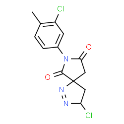 ChemSpider 2D Image | 3-Chloro-7-(3-chloro-4-methylphenyl)-1,2,7-triazaspiro[4.4]non-1-ene-6,8-dione | C13H11Cl2N3O2