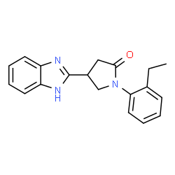 ChemSpider 2D Image | 4-(1H-Benzimidazol-2-yl)-1-(2-ethylphenyl)-2-pyrrolidinone | C19H19N3O