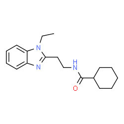 ChemSpider 2D Image | N-[2-(1-Ethyl-1H-benzimidazol-2-yl)ethyl]cyclohexanecarboxamide | C18H25N3O