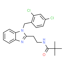 ChemSpider 2D Image | N-{2-[1-(2,4-Dichlorobenzyl)-1H-benzimidazol-2-yl]ethyl}-2,2-dimethylpropanamide | C21H23Cl2N3O
