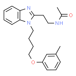 ChemSpider 2D Image | N-(2-{1-[4-(3-Methylphenoxy)butyl]-1H-benzimidazol-2-yl}ethyl)acetamide | C22H27N3O2
