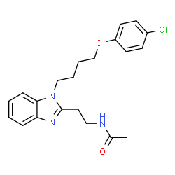ChemSpider 2D Image | N-(2-{1-[4-(4-Chlorophenoxy)butyl]-1H-benzimidazol-2-yl}ethyl)acetamide | C21H24ClN3O2