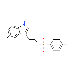 ChemSpider 2D Image | N-[2-(5-Chloro-1H-indol-3-yl)ethyl]-4-fluorobenzenesulfonamide | C16H14ClFN2O2S