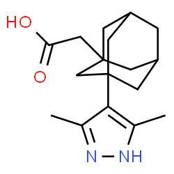 ChemSpider 2D Image | [3-(3,5-Dimethyl-1H-pyrazol-4-yl)adamantan-1-yl]acetic acid | C17H24N2O2
