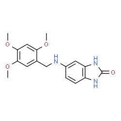 ChemSpider 2D Image | 5-[(2,4,5-Trimethoxybenzyl)amino]-1,3-dihydro-2H-benzimidazol-2-one | C17H19N3O4