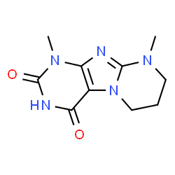 ChemSpider 2D Image | 1,9-Dimethyl-6,7,8,9-tetrahydropyrimido[2,1-f]purine-2,4(1H,3H)-dione | C10H13N5O2