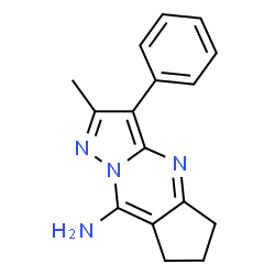 ChemSpider 2D Image | 2-Methyl-3-phenyl-6,7-dihydro-5H-cyclopenta[d]pyrazolo[1,5-a]pyrimidin-8-amine | C16H16N4