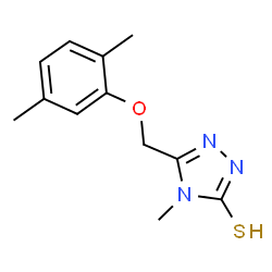 ChemSpider 2D Image | 5-[(2,5-Dimethylphenoxy)methyl]-2,4-dihydro-4-methyl-3H-1,2,4-triazole-3-thione | C12H15N3OS