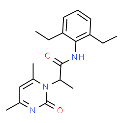 ChemSpider 2D Image | N-(2,6-Diethylphenyl)-2-(4,6-dimethyl-2-oxo-1(2H)-pyrimidinyl)propanamide | C19H25N3O2