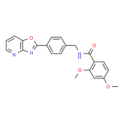 ChemSpider 2D Image | 2,4-Dimethoxy-N-[4-([1,3]oxazolo[4,5-b]pyridin-2-yl)benzyl]benzamide | C22H19N3O4