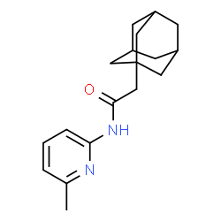 ChemSpider 2D Image | 2-(Adamantan-1-yl)-N-(6-methyl-2-pyridinyl)acetamide | C18H24N2O