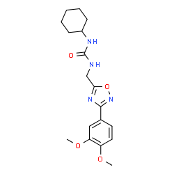 ChemSpider 2D Image | 1-Cyclohexyl-3-{[3-(3,4-dimethoxyphenyl)-1,2,4-oxadiazol-5-yl]methyl}urea | C18H24N4O4