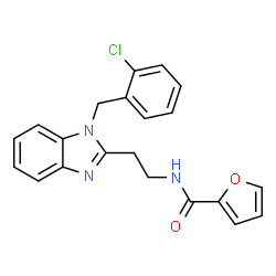 ChemSpider 2D Image | N-{2-[1-(2-Chlorobenzyl)-1H-benzimidazol-2-yl]ethyl}-2-furamide | C21H18ClN3O2