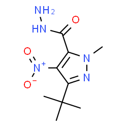 ChemSpider 2D Image | 1-Methyl-3-(2-methyl-2-propanyl)-4-nitro-1H-pyrazole-5-carbohydrazide | C9H15N5O3