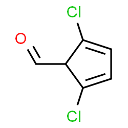 ChemSpider 2D Image | 2,5-Dichloro-2,4-cyclopentadiene-1-carbaldehyde | C6H4Cl2O