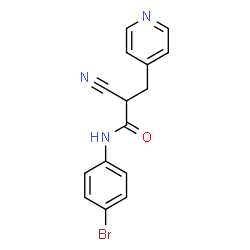 ChemSpider 2D Image | N-(4-Bromophenyl)-2-cyano-3-(4-pyridinyl)propanamide | C15H12BrN3O