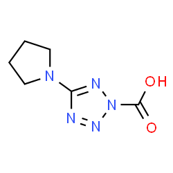 ChemSpider 2D Image | 5-(1-Pyrrolidinyl)-2H-tetrazole-2-carboxylic acid | C6H9N5O2