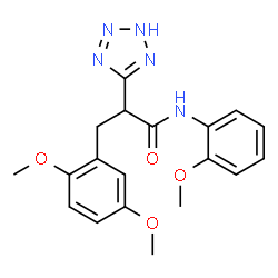 ChemSpider 2D Image | 3-(2,5-Dimethoxyphenyl)-N-(2-methoxyphenyl)-2-(2H-tetrazol-5-yl)propanamide | C19H21N5O4