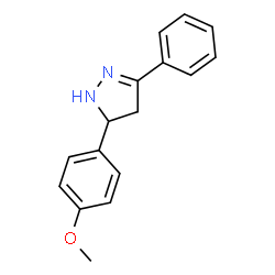 ChemSpider 2D Image | 5-(4-Methoxyphenyl)-3-phenyl-4,5-dihydro-1H-pyrazole | C16H16N2O