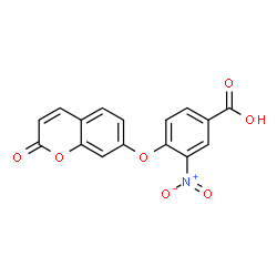 ChemSpider 2D Image | 3-Nitro-4-[(2-oxo-2H-chromen-7-yl)oxy]benzoic acid | C16H9NO7