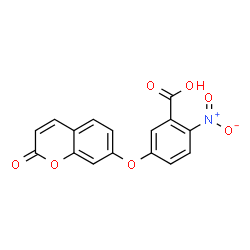 ChemSpider 2D Image | 2-Nitro-5-[(2-oxo-2H-chromen-7-yl)oxy]benzoic acid | C16H9NO7