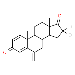 ChemSpider 2D Image | 6-Methylene(16,16-~2~H_2_)androsta-1,4-diene-3,17-dione | C20H22D2O2