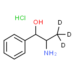 ChemSpider 2D Image | 2-Amino-1-phenyl(3,3,3-~2~H_3_)propan-1-ol hydrochloride (1:1) | C9H11D3ClNO