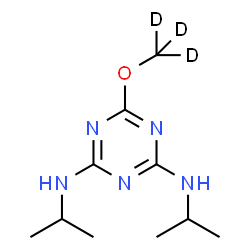 ChemSpider 2D Image | N,N'-Diisopropyl-6-[(~2~H_3_)methyloxy]-1,3,5-triazine-2,4-diamine | C10H16D3N5O