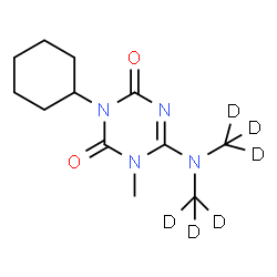 ChemSpider 2D Image | 6-{Bis[(~2~H_3_)methyl]amino}-3-cyclohexyl-1-methyl-1,3,5-triazine-2,4(1H,3H)-dione | C12H14D6N4O2