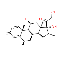 ChemSpider 2D Image | (6beta,8alpha,9beta,11beta,13alpha,16alpha)-6-Fluoro-11,17,21-trihydroxy-16-methylpregna-1,4-diene-3,20-dione | C22H29FO5