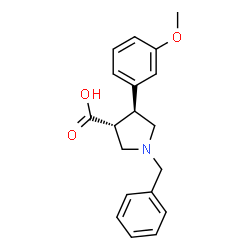 ChemSpider 2D Image | (3R,4S)-1-Benzyl-4-(3-methoxyphenyl)-3-pyrrolidinecarboxylic acid | C19H21NO3