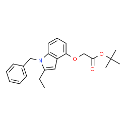 ChemSpider 2D Image | 2-Methyl-2-propanyl [(1-benzyl-2-ethyl-1H-indol-4-yl)oxy]acetate | C23H27NO3