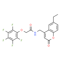 ChemSpider 2D Image | N-[(6-Ethyl-2-oxo-2H-chromen-4-yl)methyl]-2-(pentafluorophenoxy)acetamide | C20H14F5NO4