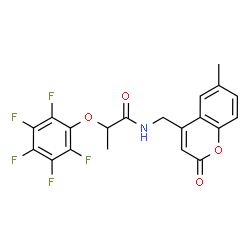 ChemSpider 2D Image | N-[(6-Methyl-2-oxo-2H-chromen-4-yl)methyl]-2-(pentafluorophenoxy)propanamide | C20H14F5NO4