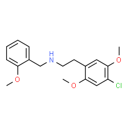 ChemSpider 2D Image | 2-(4-Chloro-2,5-dimethoxyphenyl)-N-(2-methoxybenzyl)ethanamine | C18H22ClNO3